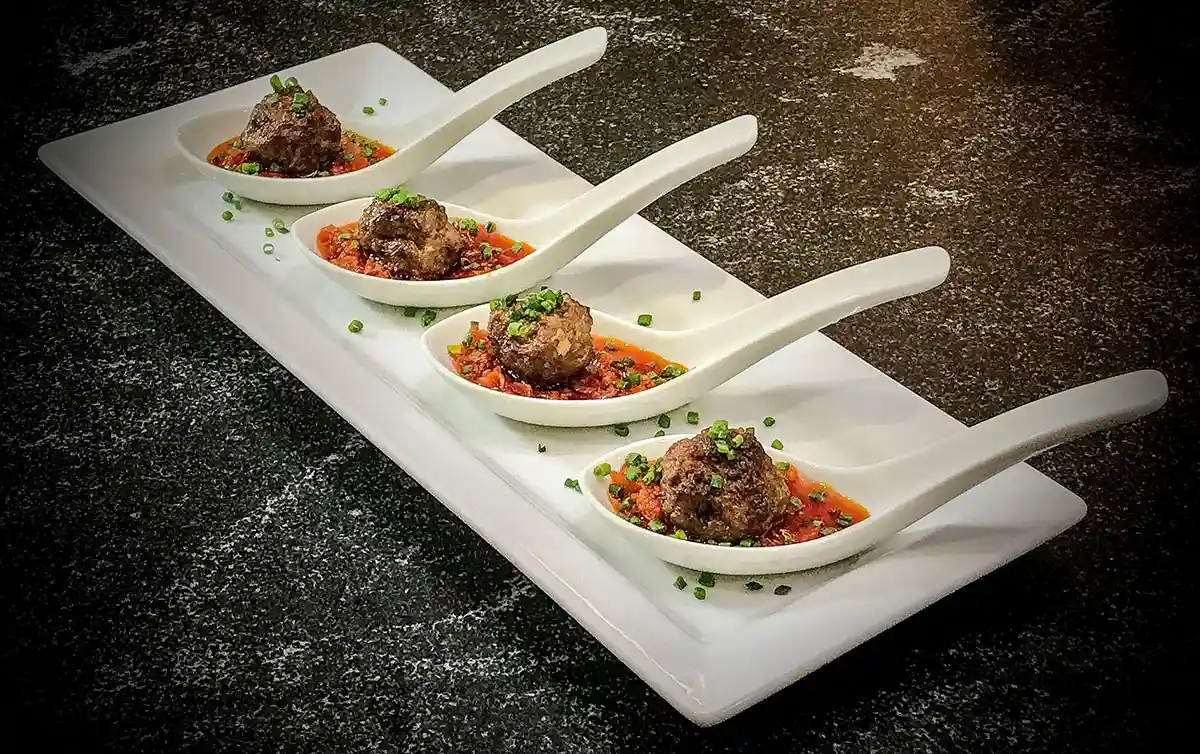 Cooking by Brian Lee - Meatball tasting spoons
